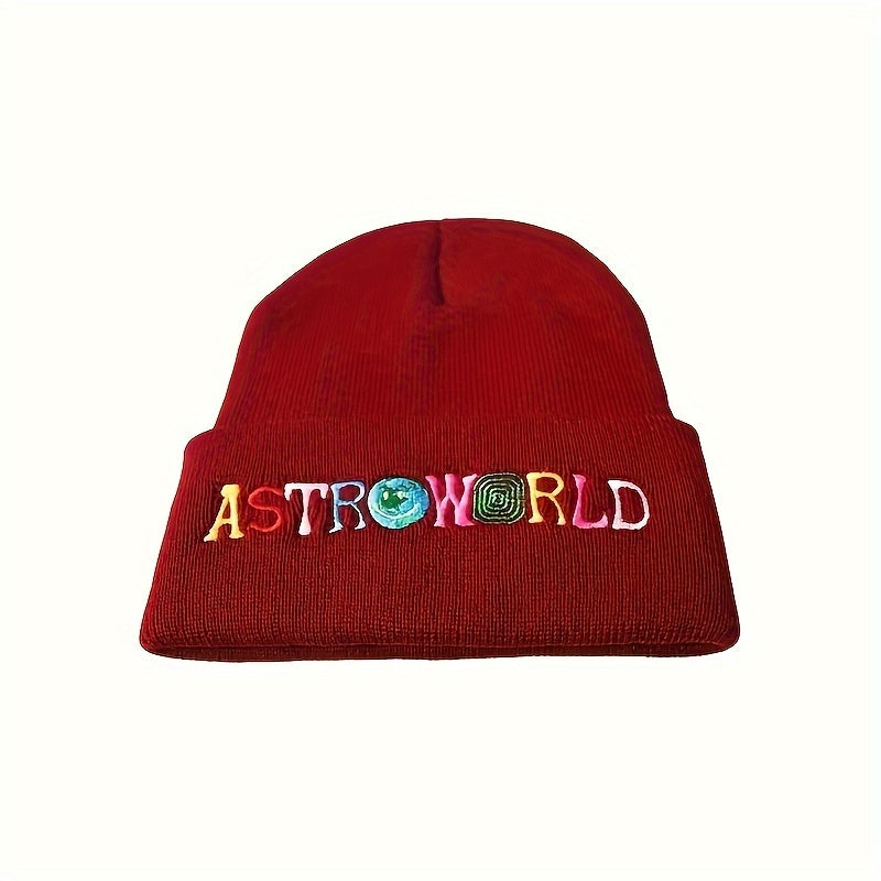 Colorful Letter Knitted Hat Winter Warm Ear Protection