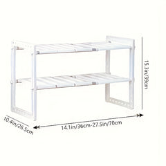 1pc Stainless Steel Storage Rack Shoe Rack Cabinet Holder Home Closet Organizer