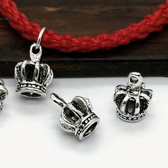 20pcs Antique Silver Crown Alloy Beads for Bracelet Necklace Jewelry