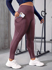 Sports Leggings Women's High Rise Stretchy Leggings With Pockets