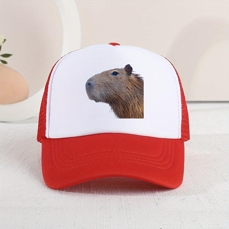 Casual Capybara Mesh Stitching Cap Sun Protection for Summer Holiday