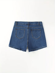 Women's Plus Daisy Embroidered Denim Shorts