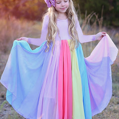 Toddler Girls Rainbow Princess Dress Spring Clothes