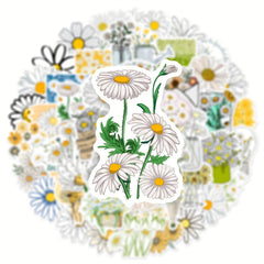 50Pcs Daisy Graffiti Stickers Waterproof DIY Creative Stickers