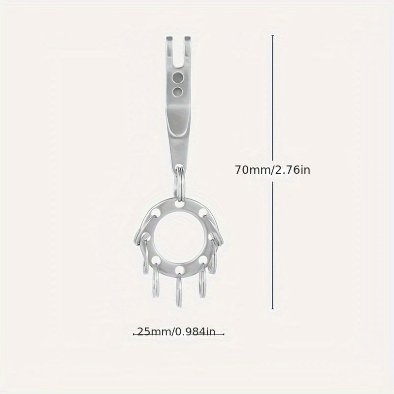 Stainless Steel Suspension Clip with Round Ring Keyring