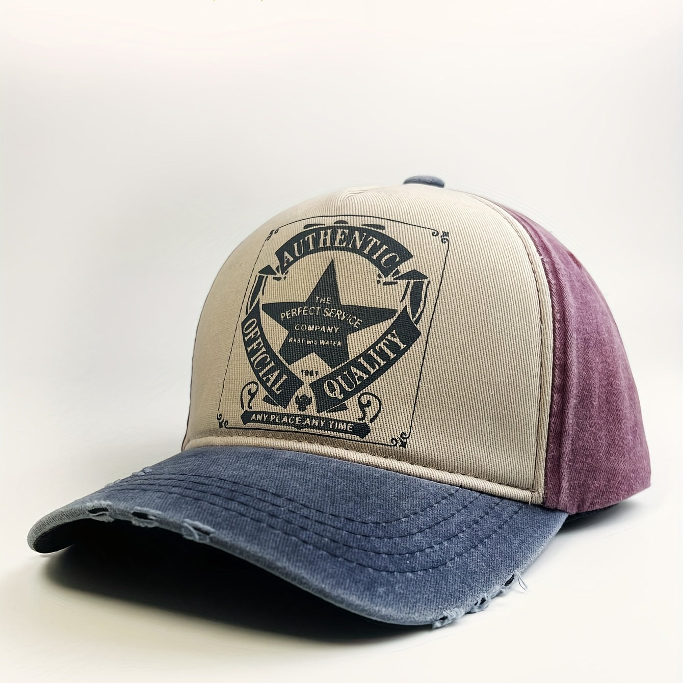 Unisex Adjustable Baseball Cap With Pentagram Embroidery