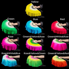 Chinese Style Dance Fan Bamboo Folding Fan Silky Veil Fan