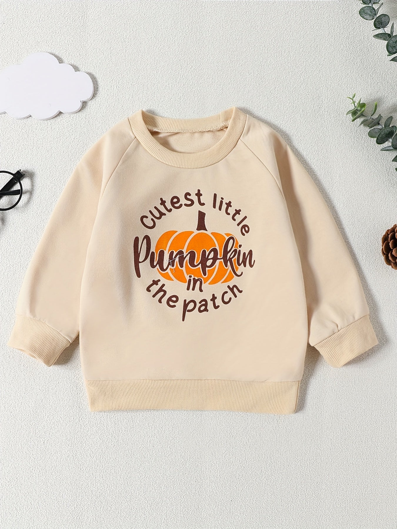 Baby Girls Letter Print Sweatshirt Halloween Pullover