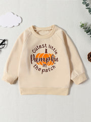 Baby Girls Letter Print Sweatshirt Halloween Pullover
