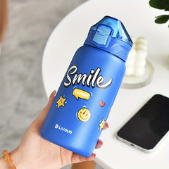 Cartoon Insulated Water Bottle 18oz with Straw Stainless Steel Travel Cup
