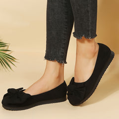 Women's Bow Tie Flats Slip On Shoes Lightweight Casual Shoes
