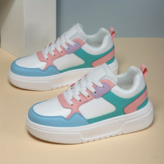 Women's Faux Leather Chunky Sneakers for Outdoor Sports