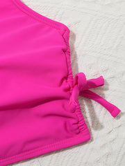 2pcs Girl's Solid Bikini Set Bowknot Bathing Suit for Beach Vacation