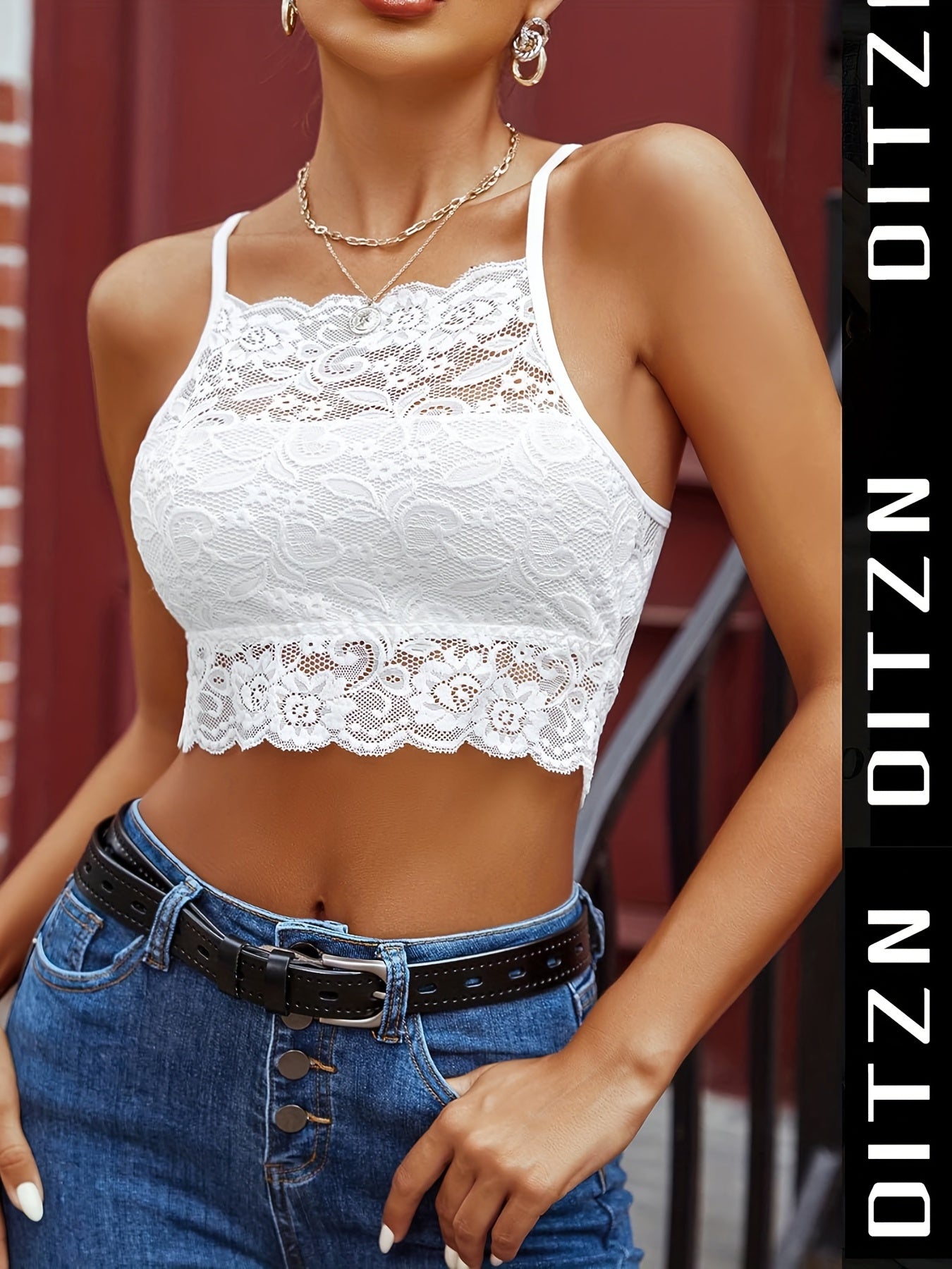 Floral Lace Cami Crop Top Sleeveless Lingerie