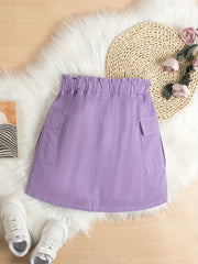 Girls Casual Cotton Skirts with Pockets