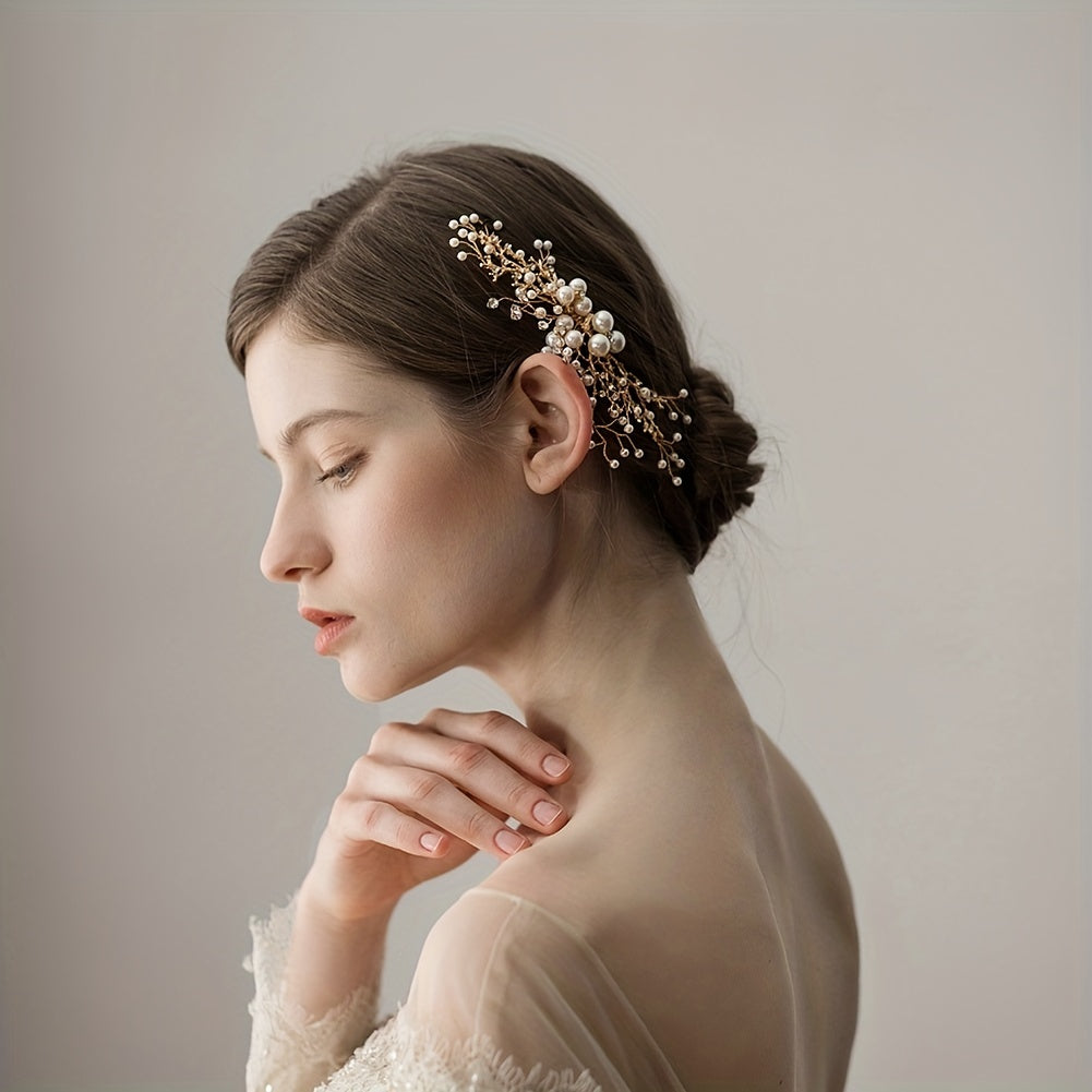 Faux Pearl Hair Comb Side Insert Comb Head Jewelry Hair Accessories