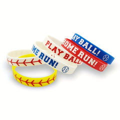 Baseball & Softball Silicone Bracelet Cheer Up Play Ball Sports Bracelet