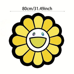 Sunflower Round Floor Mat Modern Home Decor Rug Non slip Door Mat