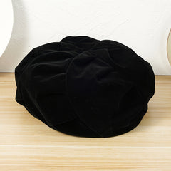 Velvet Beret Vintage Octagonal Pumpkin Painter Hat Autumn Winter