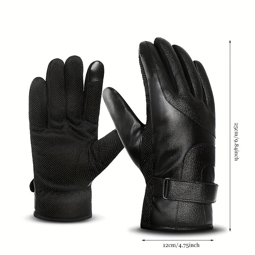 Men's Velvet Windproof Gloves Motorcycle Warm Gloves