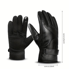 Men's Velvet Windproof Gloves Motorcycle Warm Gloves