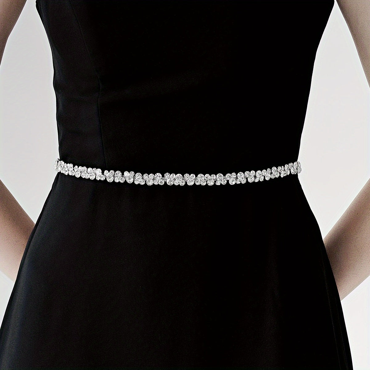 Sparkling Crystal Bridal Belt Thin Rhinestone Wedding Dress Accessory