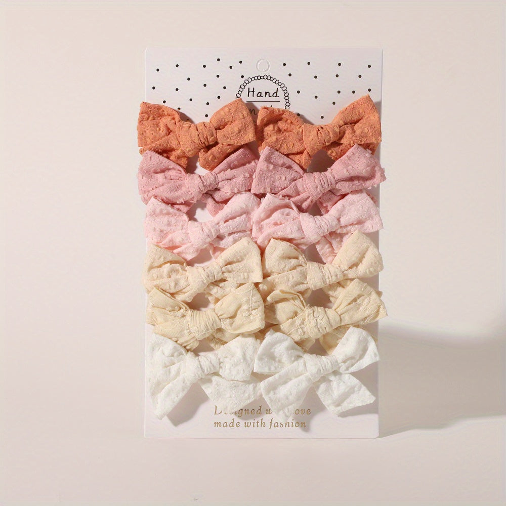 12pcs Baby Girls Bowknot Hair Clips for Travel & Everyday Wear
