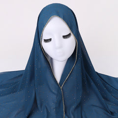 Rhinestone Chiffon Hijab Scarf Shawl Head Wrap Turban Sunscreen Towel