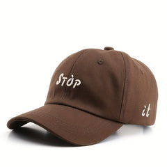 Stop It Embroidered Baseball Cap Cotton Adjustable Sun Hats Outdoor Sports Visor
