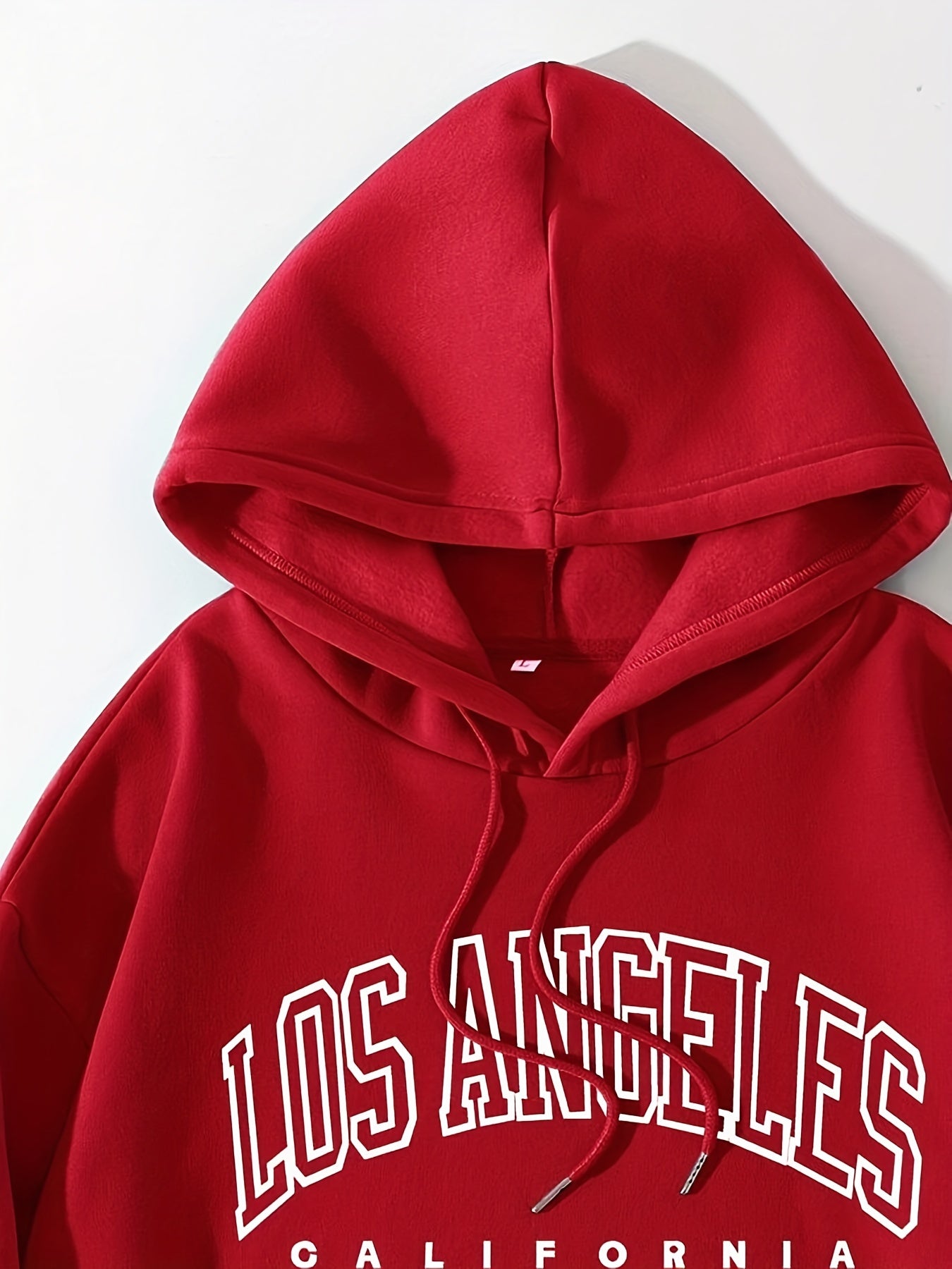 LA Print Hoodie Kangaroo Pocket Long Sleeve Hooded Sweatshirt Women