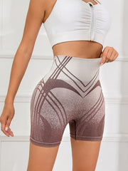 Seamless Hip Lifting Yoga Sports Shorts Wide Waistband Workout Biker Shorts