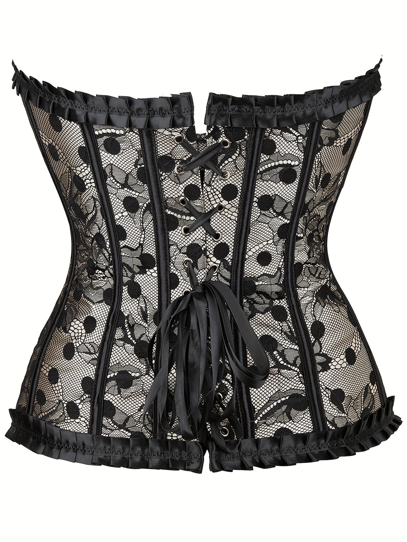 Strapless Corset Bustier Lace Up Body Shaper