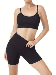 Bodycon Bra & Shorts Sports Set Women's Activewear