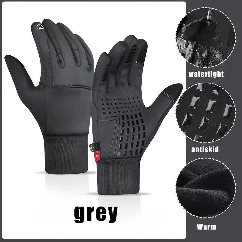 Cycling Full Finger Gloves Windproof Waterproof Touch Screen for Men Women