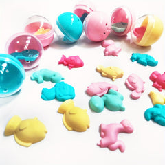 10pcs 32mm Transparent Cartoon Twist Egg Toys for Kindergarten and Game Halls