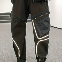 Men's Casual Glowing Cargo Pants with Zipper Pockets