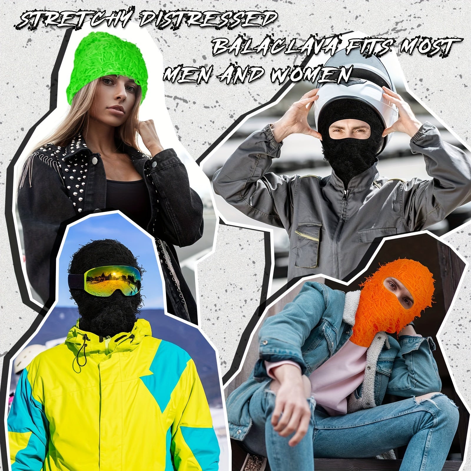 3pcs Solid Full Face Balaclava Hat Windproof Dustproof Knitted Mask