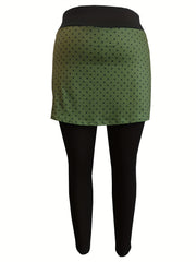 Polka Dot High Rise Stretch Skirted Pants