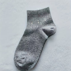 Sparkly Rhinestone Crew Socks Women's Stockings