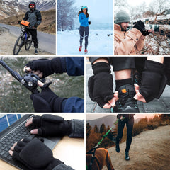 Polar Fleece Half Finger Gloves for Outdoor Activities