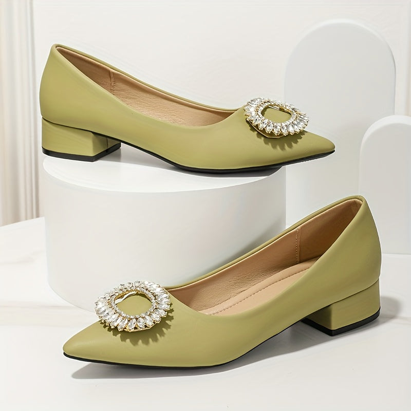 Women's Rhinestone Slip On Soft Sole Point Toe Shoes