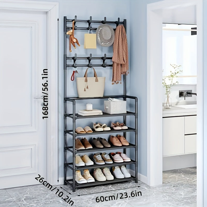 Floor Coat Rack Shoes Rack Multifunctional Storage Coat Garment Rack