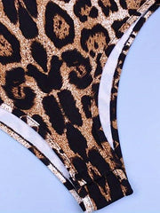 Leopard Print Mock Neck Slim Bodysuit Long Sleeve Fall Spring Women's Clothing