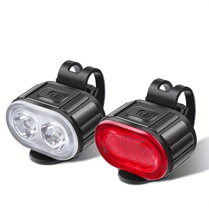 USB Rechargeable Waterproof Bike Light Set