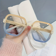 Square Block Frame Sunglasses UV400