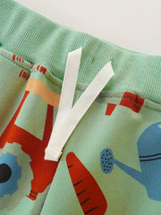 Cartoon House And Car Boys Sweatpants