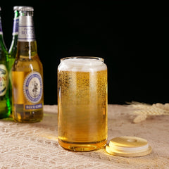 16oz Glass Water Cup With Bamboo Lid & Straw