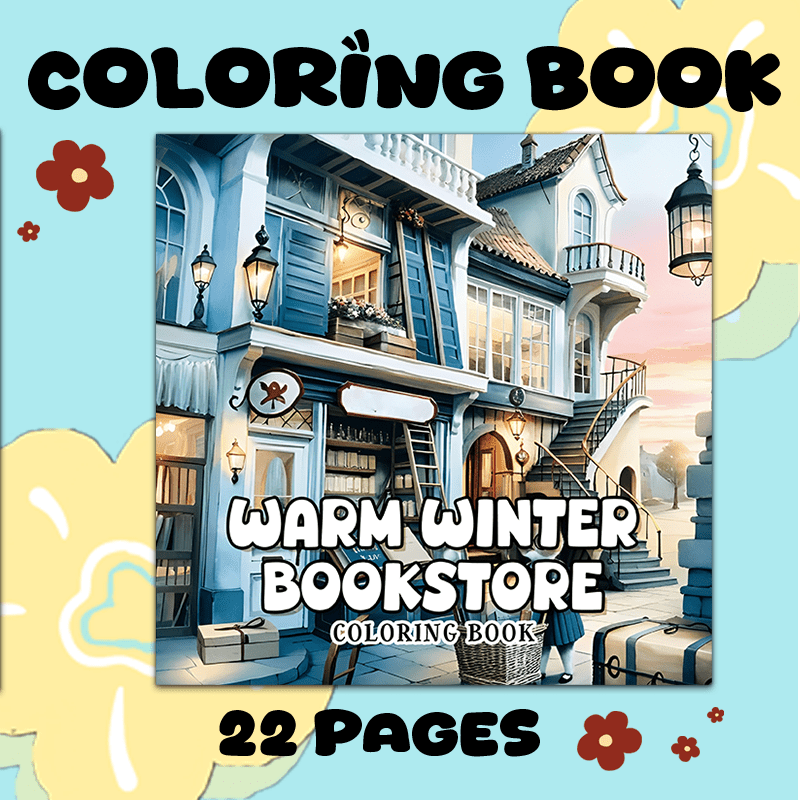 Charming Library Adult Coloring Book 22 Pages 20x20cm 1pc