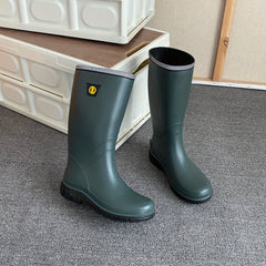 Women's Knee High Rain Boots Waterproof Slip On Shoes