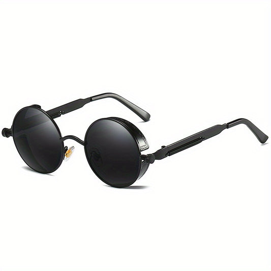 Retro Steampunk Style Sunglasses Round Metal Polarized Eyewear